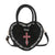 Women's Pu Leather Solid Color Basic Heart-shaped Zipper Handbag