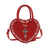 Women's Pu Leather Solid Color Basic Heart-shaped Zipper Handbag