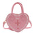 Women's Pu Leather Solid Color Basic Heart-shaped Zipper Handbag