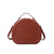 Women's Pu Leather Solid Color Basic Round Zipper Shoulder Bag Handbag Crossbody Bag