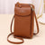 Women's Pu Leather Solid Color Basic Square Zipper Shoulder Bag Phone Wallets Crossbody Bag