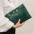 Women's Pu Leather Solid Color Classic Style Square Zipper Envelope Bag