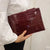 Women's Pu Leather Solid Color Classic Style Square Zipper Envelope Bag