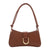 Women's Pu Leather Solid Color Classic Style Zipper Shoulder Bag