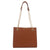 Women's Pu Leather Solid Color Classic Style Zipper Tote Bag