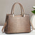 Women's Pu Leather Solid Color Elegant Square Zipper Handbag