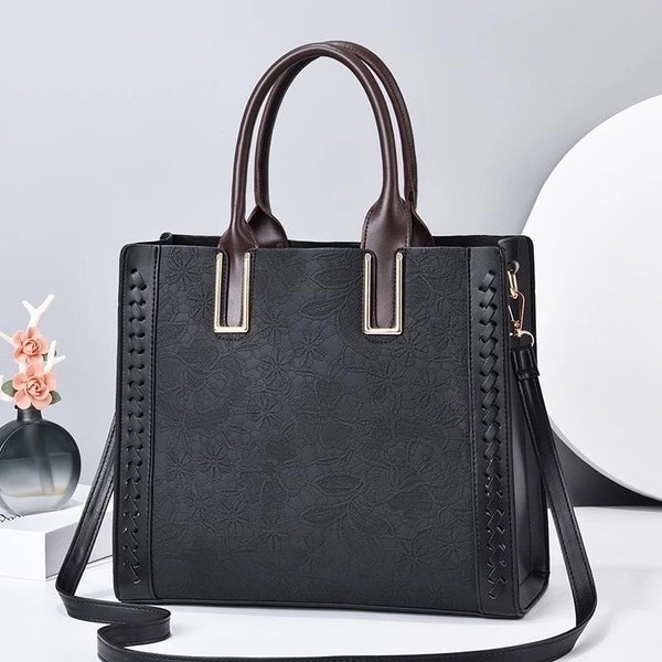 Women's Pu Leather Solid Color Elegant Square Zipper Handbag