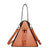 Women's Pu Leather Solid Color Fashion Conical String Shoulder Bag Handbag Crossbody Bag