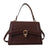 Women's Pu Leather Solid Color Streetwear Square Flip Cover Handbag