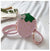 Women's Pu Leather Strawberry Cute Oval Zipper Shoulder Bag Crossbody Bag