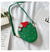 Women's Pu Leather Strawberry Cute Oval Zipper Shoulder Bag Crossbody Bag