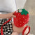 Women's Pu Leather Strawberry Cute Oval Zipper Shoulder Bag Crossbody Bag