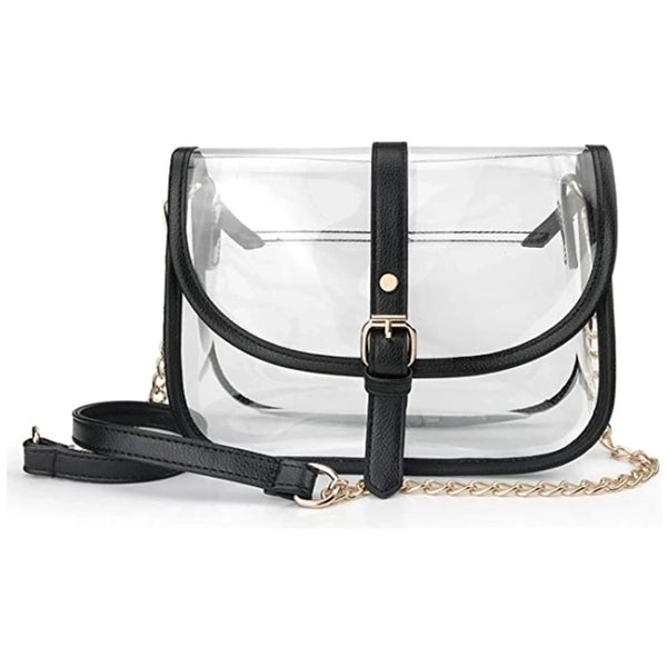 Women's Pvc Solid Color Streetwear Square String Buckle Shoulder Bag Crossbody Bag Chain Bag