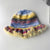 Women's Retro Bohemian Color Block Crochet Lace Wide Eaves Bucket Hat