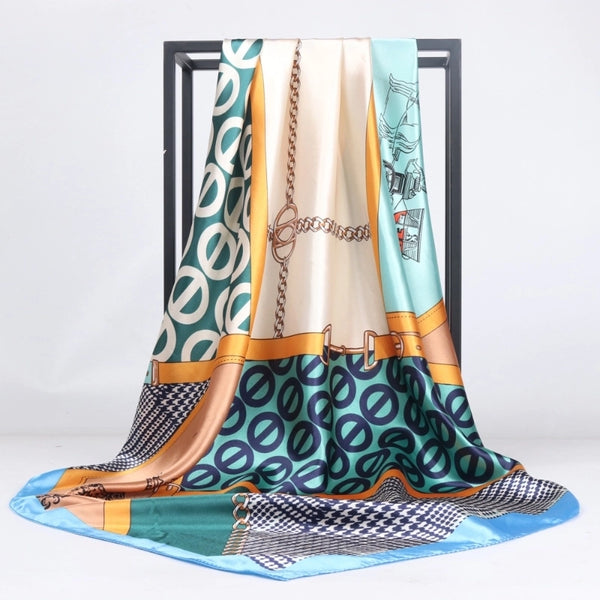 Women's Retro Bohemian Geometric Satin Printing Scarves & Gloves