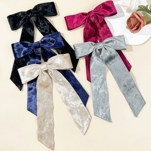 Women's Retro Bow Knot Flocking Hair Clip