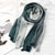 Women's Retro Color Block Cotton And Linen Silk Scarf