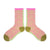 Women's Retro Color Block Cotton Crew Socks A Pair