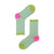 Women's Retro Color Block Cotton Jacquard Crew Socks A Pair