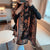 Women's Retro Color Block Imitation Cashmere Printing Scarf