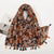 Women's Retro Color Block Polyester Printing Scarf