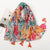 Women's Retro Color Block Polyester Printing Scarf