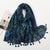 Women's Retro Color Block Polyester Printing Scarf