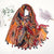 Women's Retro Color Block Polyester Printing Scarf