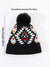 Women's Retro Color Block Pom Poms Crimping Wool Cap