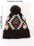 Women's Retro Color Block Pom Poms Crimping Wool Cap