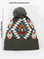 Women's Retro Color Block Pom Poms Crimping Wool Cap