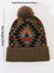 Women's Retro Color Block Pom Poms Crimping Wool Cap