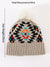 Women's Retro Color Block Pom Poms Crimping Wool Cap