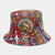 Women's Retro Color Block Printing Flat Eaves Bucket Hat