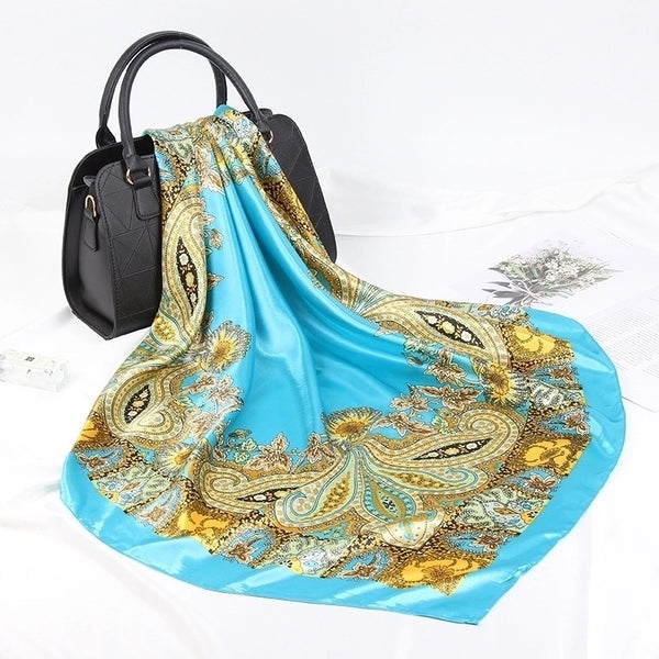 Women's Retro Flower Satin Printing Scarves & Gloves