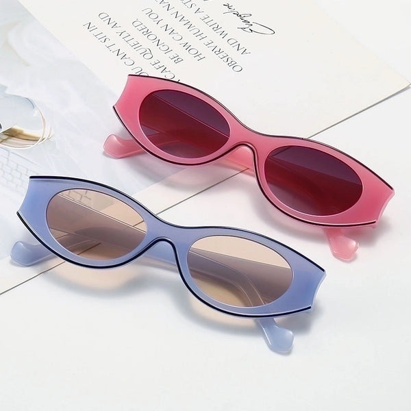 Women's Retro Geometric Ac Oval Frame Sunglasses