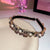 Women's Retro Leaf Round Flower Metal Inlay Rhinestones Pearl Hair Band