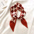 Women's Retro Plaid Flower Satin Silk Scarf