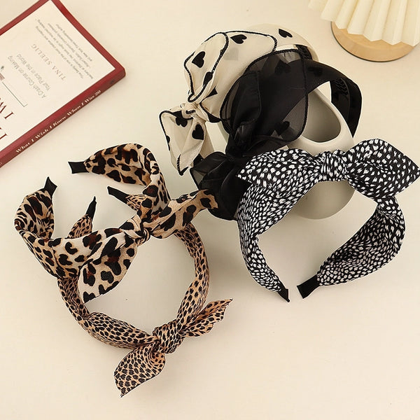 Women's Retro Polka Dots Leopard Cloth Hair Band