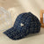 Women's Retro Minimalist Plaid Heart Shape Rhinestone Pearl Curved Eaves Ivy Cap