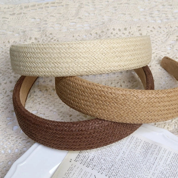 Women's Retro Simple Style Solid Color Cotton And Linen Hair Band