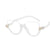 Women's Retro Solid Color Ac Special-shaped Mirror Diamond Half Frame Glasses