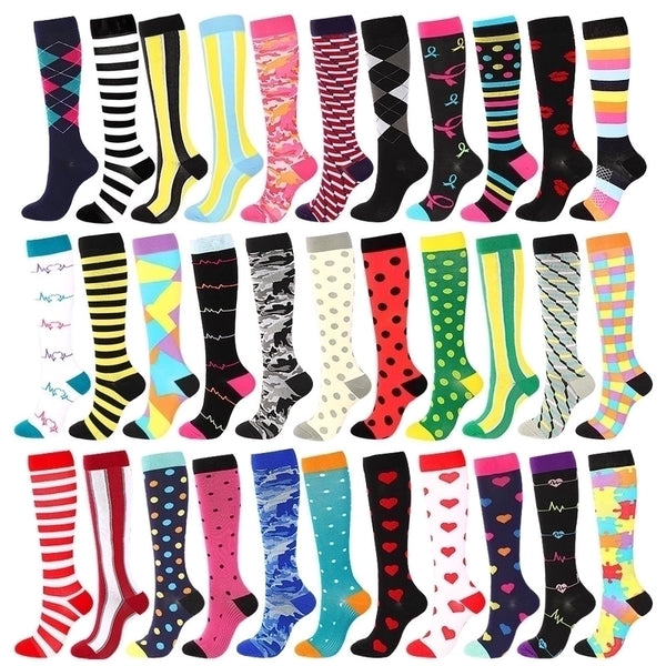 Women's Retro Stripe Polka Dots Heart Shape Nylon Over The Knee Socks A Pair