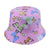 Women's Retro Sweet Pastoral Butterfly Printing Wide Eaves Bucket Hat