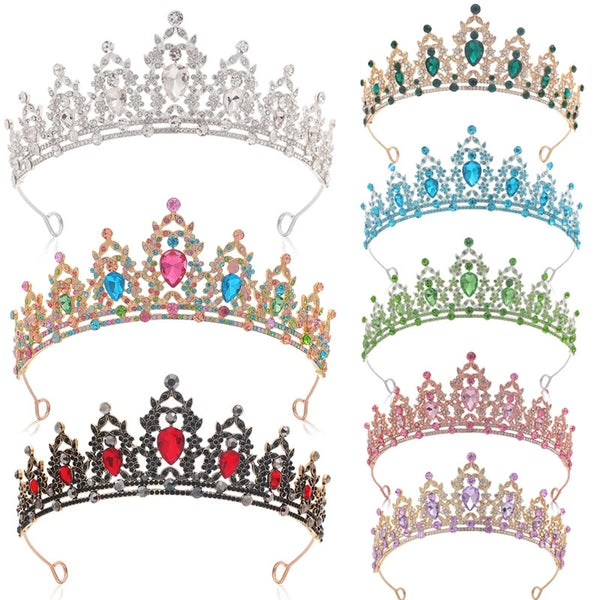 Women's Shiny Crown Alloy Inlay Gem Rhinestones Crown