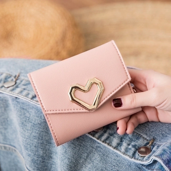 Women's Short Wallet Practical Three-fold Coin Purse Soft-faced Lady Card Bag