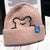 Women's Simple Style Bear Eaveless Wool Cap