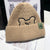 Women's Simple Style Bear Eaveless Wool Cap