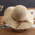 Women's Simple Style Bow Knot Braid Wide Eaves Straw Hat