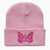 Women's Simple Style Butterfly Embroidery Crimping Wool Cap